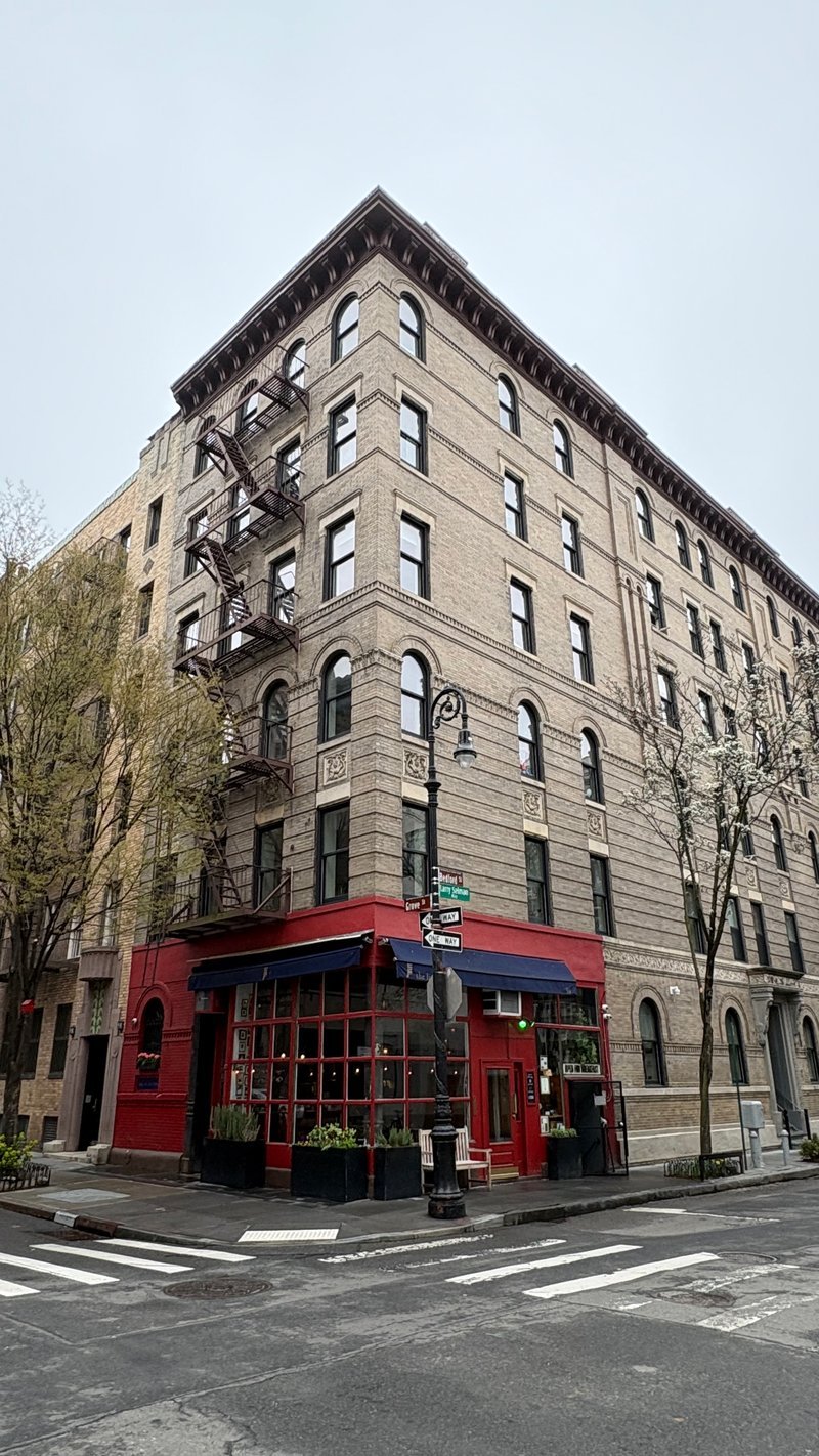 Iconic Friends apartment building in Greenwich Village, a classic NYC neighborhood